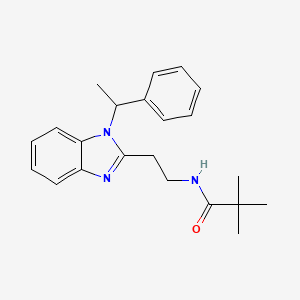 2,2-dimethyl-N-{2-[1-(1-phenylethyl)-1H-benzimidazol-2-yl]ethyl}propanamide