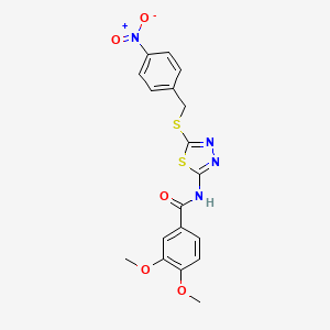 3,4-dimethoxy-N-[5-[(4-nitrophenyl)methylsulfanyl]-1,3,4-thiadiazol-2-yl]benzamide