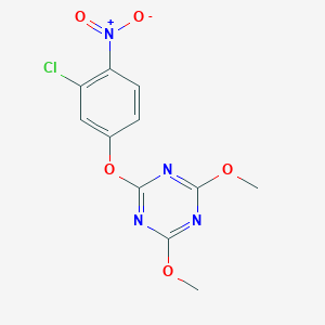 molecular formula C11H9ClN4O5 B458955 2-{3-Chloro-4-nitrophenoxy}-4,6-dimethoxy-1,3,5-triazine 