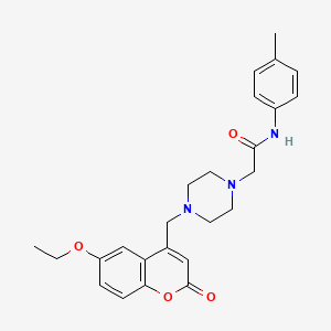 2-{4-[(6-ethoxy-2-oxo-2H-chromen-4-yl)methyl]piperazin-1-yl}-N-(4-methylphenyl)acetamide