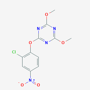 molecular formula C11H9ClN4O5 B458956 2-{2-Chloro-4-nitrophenoxy}-4,6-dimethoxy-1,3,5-triazine 