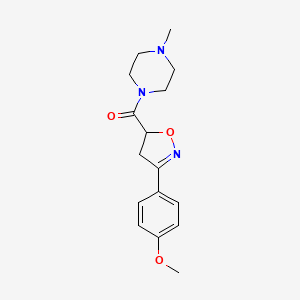 molecular formula C16H21N3O3 B4589562 [3-(4-METHOXYPHENYL)-4,5-DIHYDRO-5-ISOXAZOLYL](4-METHYLPIPERAZINO)METHANONE 