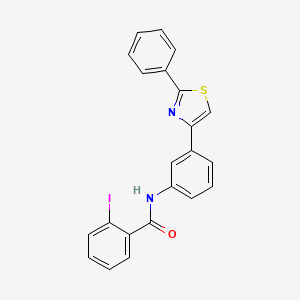 2-iodo-N-[3-(2-phenyl-1,3-thiazol-4-yl)phenyl]benzamide