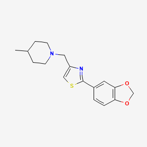 2-(1,3-BENZODIOXOL-5-YL)-4-[(4-METHYLPIPERIDINO)METHYL]-1,3-THIAZOLE