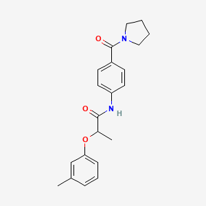 2-(3-methylphenoxy)-N-[4-(1-pyrrolidinylcarbonyl)phenyl]propanamide