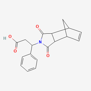 molecular formula C18H17NO4 B4589618 3-{3,5-Dioxo-4-azatricyclo[5.2.1.0^{2,6}]dec-8-en-4-yl}-3-phenylpropanoic acid 