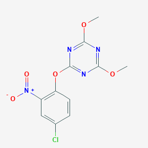 molecular formula C11H9ClN4O5 B458962 2-{4-Chloro-2-nitrophenoxy}-4,6-dimethoxy-1,3,5-triazine CAS No. 28690-97-3