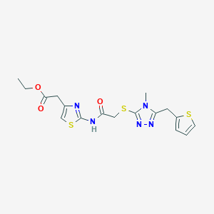 ETHYL 2-{2-[(2-{[4-METHYL-5-(2-THIENYLMETHYL)-4H-1,2,4-TRIAZOL-3-YL]SULFANYL}ACETYL)AMINO]-1,3-THIAZOL-4-YL}ACETATE