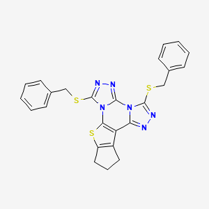 3,8-Bis(benzylsulfanyl)-18-thia-2,4,5,7,9,10-hexazapentacyclo[10.6.0.02,6.07,11.013,17]octadeca-1(12),3,5,8,10,13(17)-hexaene