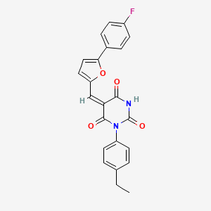 (5E)-1-(4-Ethylphenyl)-5-{[5-(4-fluorophenyl)furan-2-YL]methylidene}-1,3-diazinane-2,4,6-trione