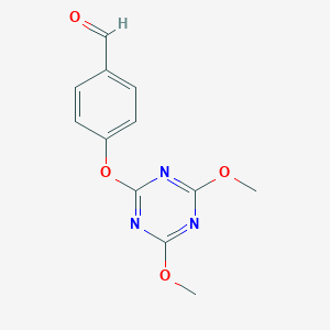 molecular formula C12H11N3O4 B458970 4-[(4,6-Dimethoxy-1,3,5-triazin-2-yl)oxy]benzaldehyde CAS No. 42030-76-2