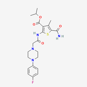 isopropyl 5-(aminocarbonyl)-2-({[4-(4-fluorophenyl)-1-piperazinyl]acetyl}amino)-4-methyl-3-thiophenecarboxylate