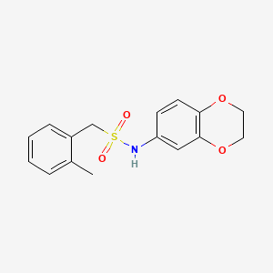 molecular formula C16H17NO4S B4589708 N-(2,3-dihydro-1,4-benzodioxin-6-yl)-1-(2-methylphenyl)methanesulfonamide 