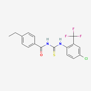 N-[[4-chloro-2-(trifluoromethyl)phenyl]carbamothioyl]-4-ethylbenzamide