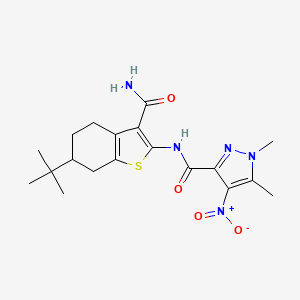 N-[3-(AMINOCARBONYL)-6-(TERT-BUTYL)-4,5,6,7-TETRAHYDRO-1-BENZOTHIOPHEN-2-YL]-1,5-DIMETHYL-4-NITRO-1H-PYRAZOLE-3-CARBOXAMIDE