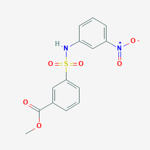 molecular formula C14H12N2O6S B4589803 Methyl 3-[(3-nitrophenyl)sulfamoyl]benzoate 