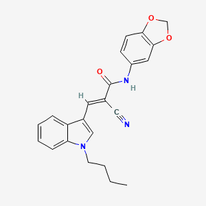 N-1,3-benzodioxol-5-yl-3-(1-butyl-1H-indol-3-yl)-2-cyanoacrylamide