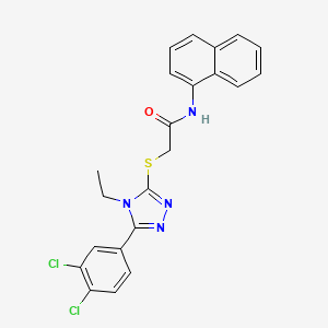 2-{[5-(3,4-dichlorophenyl)-4-ethyl-4H-1,2,4-triazol-3-yl]sulfanyl}-N-(naphthalen-1-yl)acetamide