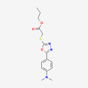 PROPYL 2-({5-[4-(DIMETHYLAMINO)PHENYL]-1,3,4-OXADIAZOL-2-YL}SULFANYL)ACETATE