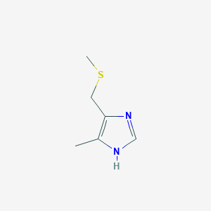 molecular formula C6H10N2S B458985 1H-Imidazole, 4-methyl-5-((methylthio)methyl)- CAS No. 75899-43-3