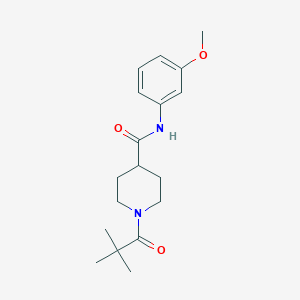 1-(2,2-dimethylpropanoyl)-N-(3-methoxyphenyl)piperidine-4-carboxamide