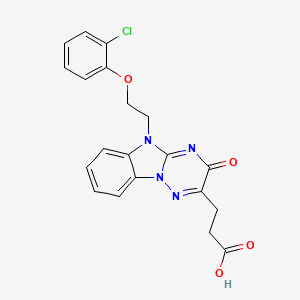 molecular formula C20H17ClN4O4 B4589884 3-{5-[2-(2-chlorophenoxy)ethyl]-3-oxo-3,5-dihydro[1,2,4]triazino[2,3-a][1,3]benzimidazol-2-yl}propanoic acid 