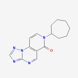 molecular formula C15H17N5O B4589922 7-cycloheptylpyrido[3,4-e][1,2,4]triazolo[1,5-a]pyrimidin-6(7H)-one 