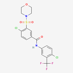 4-chloro-N-[4-chloro-3-(trifluoromethyl)phenyl]-3-(4-morpholinylsulfonyl)benzamide