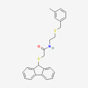 2-(9H-fluoren-9-ylthio)-N-{2-[(3-methylbenzyl)thio]ethyl}acetamide