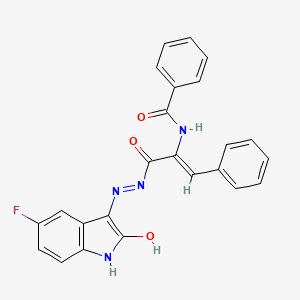 N-[(1Z)-1-{N'-[(3E)-5-Fluoro-2-oxo-2,3-dihydro-1H-indol-3-ylidene]hydrazinecarbonyl}-2-phenyleth-1-EN-1-YL]benzamide