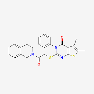 2-[2-(3,4-dihydro-1H-isoquinolin-2-yl)-2-oxoethyl]sulfanyl-5,6-dimethyl-3-phenylthieno[2,3-d]pyrimidin-4-one