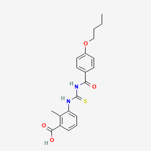 molecular formula C20H22N2O4S B4590011 3-({[(4-butoxybenzoyl)amino]carbonothioyl}amino)-2-methylbenzoic acid 