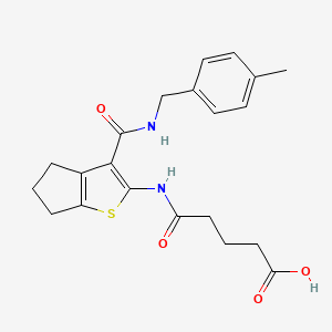 4-[(3-{[(4-METHYLPHENYL)METHYL]CARBAMOYL}-4H,5H,6H-CYCLOPENTA[B]THIOPHEN-2-YL)CARBAMOYL]BUTANOIC ACID