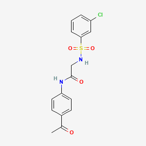 N-(4-acetylphenyl)-2-[(3-chlorophenyl)sulfonylamino]acetamide