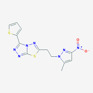 6-[2-(5-methyl-3-nitro-1H-pyrazol-1-yl)ethyl]-3-(2-thienyl)[1,2,4]triazolo[3,4-b][1,3,4]thiadiazole