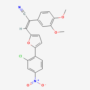 (E)-3-[5-(2-chloro-4-nitrophenyl)furan-2-yl]-2-(3,4-dimethoxyphenyl)prop-2-enenitrile