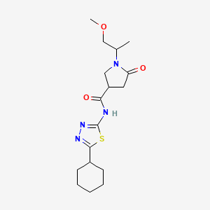 N-(5-cyclohexyl-1,3,4-thiadiazol-2-yl)-1-(1-methoxypropan-2-yl)-5-oxopyrrolidine-3-carboxamide