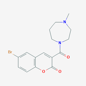 molecular formula C16H17BrN2O3 B4590130 6-BROMO-3-(4-METHYL-1,4-DIAZEPANE-1-CARBONYL)-2H-CHROMEN-2-ONE 