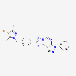 2-{4-[(4-bromo-3,5-dimethyl-1H-pyrazol-1-yl)methyl]phenyl}-7-phenyl-7H-pyrazolo[4,3-e][1,2,4]triazolo[1,5-c]pyrimidine