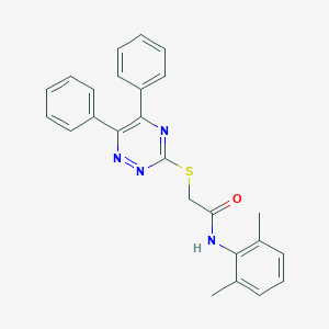 molecular formula C25H22N4OS B459017 N-(2,6-dimethylphenyl)-2-[(5,6-diphenyl-1,2,4-triazin-3-yl)sulfanyl]acetamide 