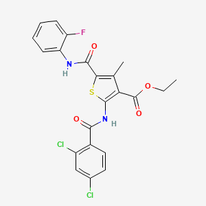 Ethyl 2-(2,4-dichlorobenzamido)-5-[(2-fluorophenyl)carbamoyl]-4-methylthiophene-3-carboxylate