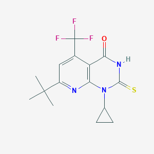 molecular formula C15H16F3N3OS B4590193 7-(TERT-BUTYL)-1-CYCLOPROPYL-2-SULFANYL-5-(TRIFLUOROMETHYL)PYRIDO[2,3-D]PYRIMIDIN-4(1H)-ONE 