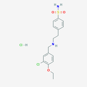 molecular formula C17H22Cl2N2O3S B4590230 4-{2-[(3-chloro-4-ethoxybenzyl)amino]ethyl}benzenesulfonamide hydrochloride 