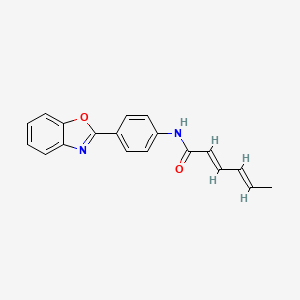 (2E,4E)-N-[4-(1,3-benzoxazol-2-yl)phenyl]hexa-2,4-dienamide