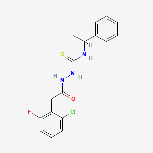 2-[(2-chloro-6-fluorophenyl)acetyl]-N-(1-phenylethyl)hydrazinecarbothioamide