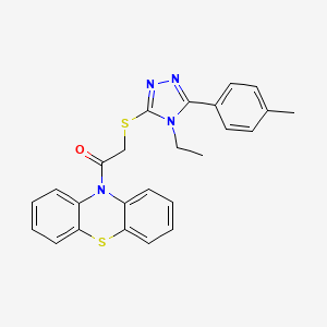 2-{[4-ethyl-5-(4-methylphenyl)-4H-1,2,4-triazol-3-yl]sulfanyl}-1-(10H-phenothiazin-10-yl)ethanone