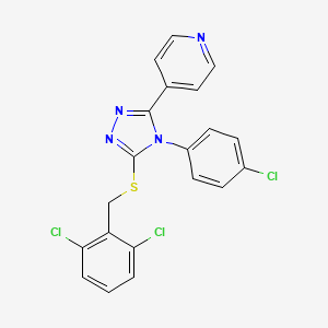 4-{4-(4-chlorophenyl)-5-[(2,6-dichlorobenzyl)sulfanyl]-4H-1,2,4-triazol-3-yl}pyridine