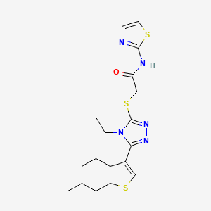 2-{[5-(6-methyl-4,5,6,7-tetrahydro-1-benzothiophen-3-yl)-4-(prop-2-en-1-yl)-4H-1,2,4-triazol-3-yl]sulfanyl}-N-(1,3-thiazol-2-yl)acetamide