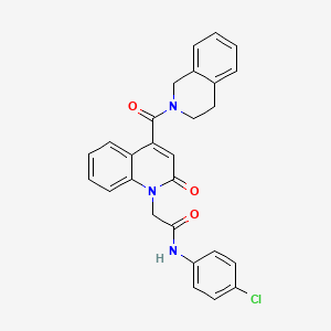 N-(4-CHLOROPHENYL)-2-[2-OXO-4-(1,2,3,4-TETRAHYDROISOQUINOLINE-2-CARBONYL)-1,2-DIHYDROQUINOLIN-1-YL]ACETAMIDE