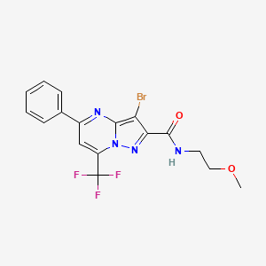 molecular formula C17H14BrF3N4O2 B4590406 3-bromo-N-(2-methoxyethyl)-5-phenyl-7-(trifluoromethyl)pyrazolo[1,5-a]pyrimidine-2-carboxamide 